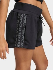 adidas Black Animal Print 3 Stripes Shorts - Image 5 of 6