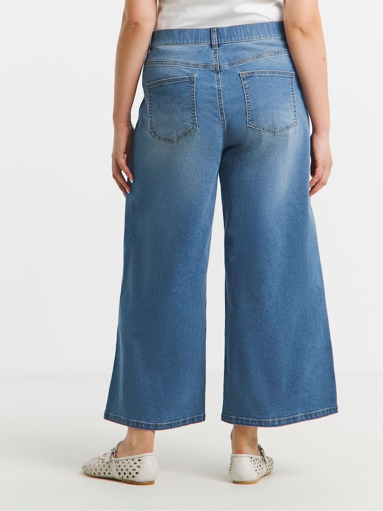 Blau - Simply Be Crop Wide Leg Jeans - Bild 2 von 4