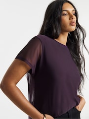 Simply Be Purple Mesh Tank Top - Image 1 of 4