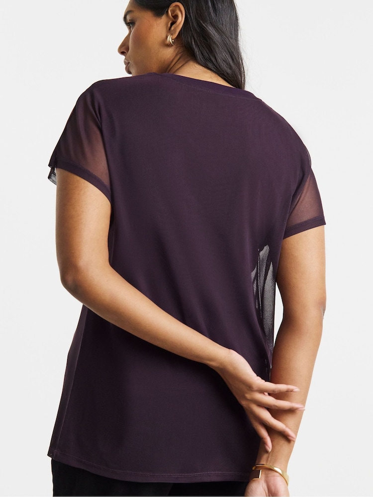 Simply Be Purple Mesh Tank Top - Image 2 of 4