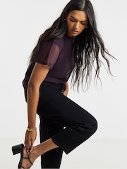 Simply Be Purple Mesh Tank Top - Image 3 of 4