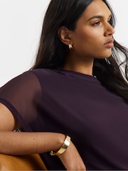 Simply Be Purple Mesh Tank Top - Image 4 of 4