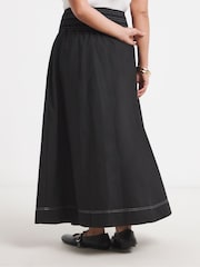 Simply Be Black Shirred Drop Waist Skirt - Image 3 of 4