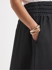 Simply Be Black Shirred Drop Waist Skirt - Image 4 of 4