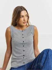 Simply Be Black Gingham Button Through Top - Image 3 of 4