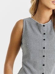 Simply Be Black Gingham Button Through Top - Image 4 of 4