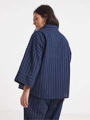 Simply Be Blue V-Neck Prarie Collar Blouse - Image 2 of 4