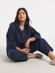 Simply Be Blue V-Neck Prarie Collar Blouse - Image 3 of 4