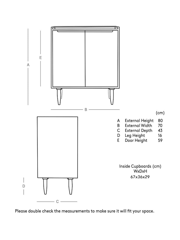 Swoon Light Brown Southwark Acacia Wood Two Door Cabinet - Image 5 of 5