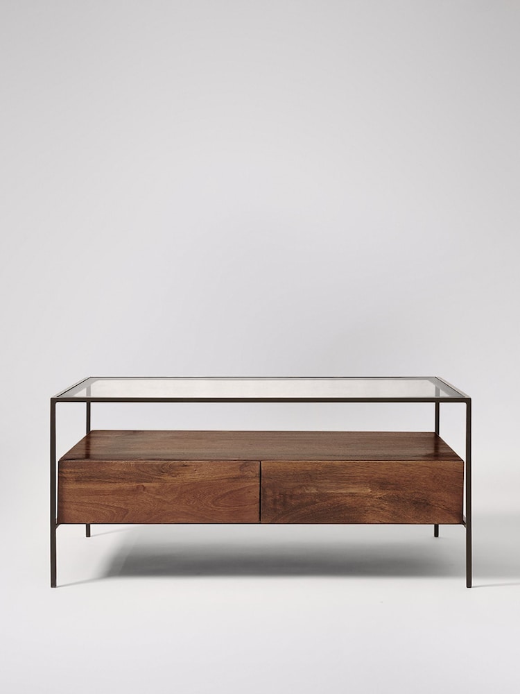 Swoon Mid Brown Mackay Mango Wood Two Drawer Coffee Table - Image 1 of 5