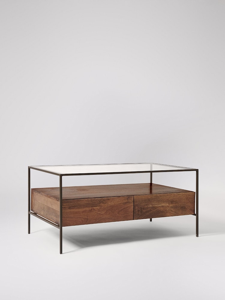 Swoon Mid Brown Mackay Mango Wood Two Drawer Coffee Table - Image 2 of 5