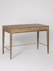Swoon Light Brown Nyhavn Mango Wood 2 Drawer Desk - Image 2 of 5