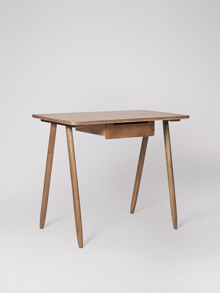 Swoon Light Brown Southwark Mango Wood One-Drawer Desk - Image 1 of 5