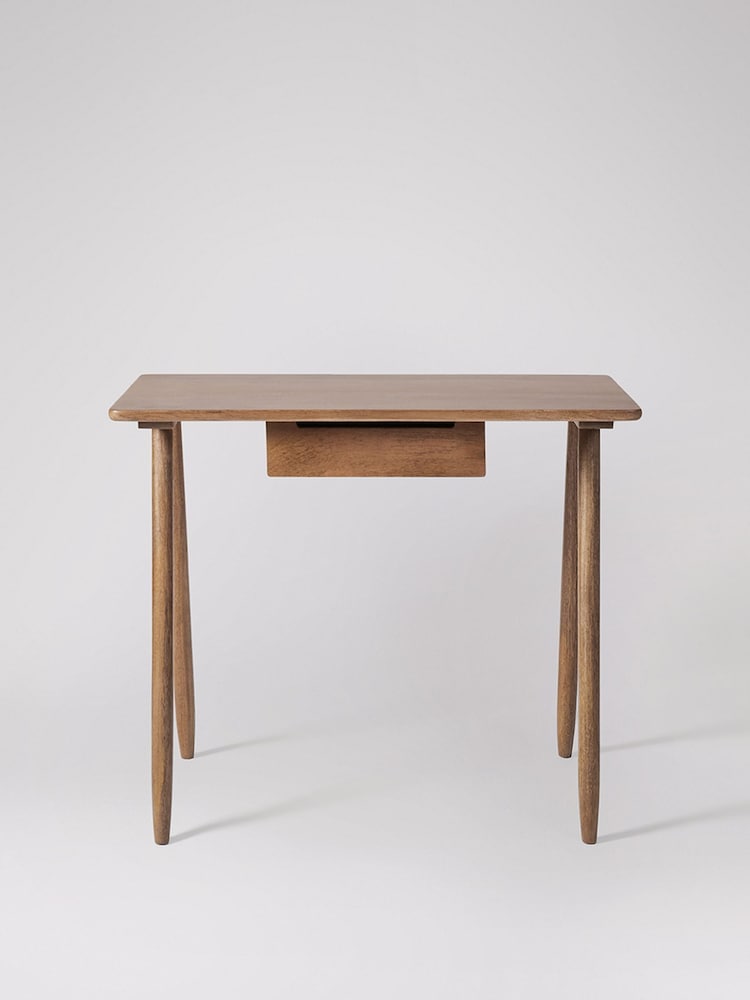 Swoon Light Brown Southwark Mango Wood One-Drawer Desk - Image 2 of 5