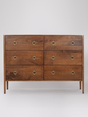 Swoon Mid Brown Morse Mango Wood 6 Drawer Chest - Image 1 of 5