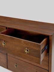 Swoon Mid Brown Morse Mango Wood 6 Drawer Chest - Image 3 of 5