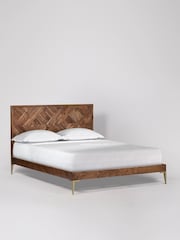 Swoon Mid Brown Norrebro Acacia Wood Double Bed - Image 1 of 6
