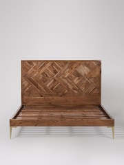 Swoon Mid Brown Norrebro Acacia Wood Double Bed - Image 3 of 6