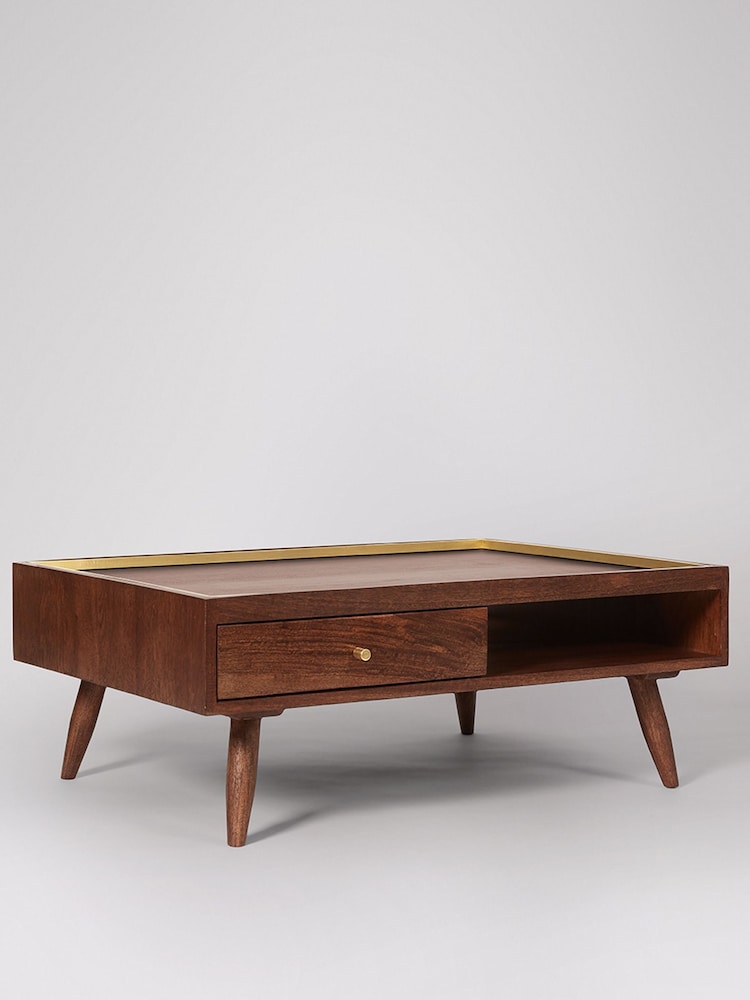 Swoon Mid Brown Fresco Mango Wood One-Drawer Coffee Table - Image 2 of 5