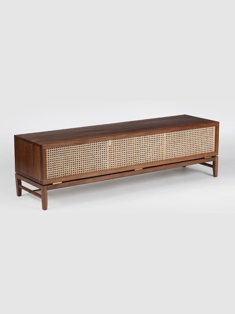 Swoon Mid Brown Raphia Rattan Media Unit - Image 2 of 6