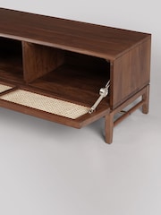 Swoon Mid Brown Raphia Rattan Media Unit - Image 4 of 6