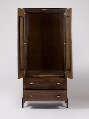 Swoon Dark Brown Verne Mango Wood Two Door Drawer Wardrobe - Image 4 of 5