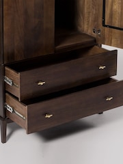 Swoon Dark Brown Verne Mango Wood Two Door Drawer Wardrobe - Image 5 of 5