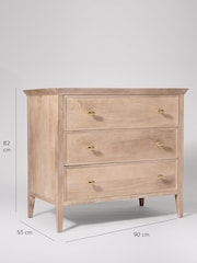 Swoon Light Brown Redditch Mango Wood Three-Drawer Chest Of Drawers - Image 5 of 8