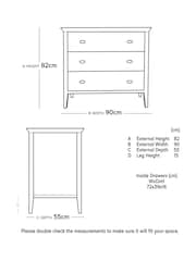 Swoon Light Brown Redditch Mango Wood Three-Drawer Chest Of Drawers - Image 8 of 8