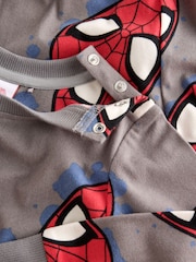 أحمر/رمادي Spiderman - بيجامة فردية صوف مريحة مرخصة (12 شهور-10 سنوات) - صورة 6 من 7