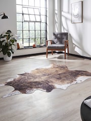 Think Rugs Brown Faux Cow Animal Print Rug - Image 2 of 6