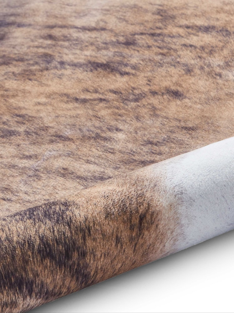 Think Rugs Brown Faux Cow Animal Print Rug - Image 6 of 6