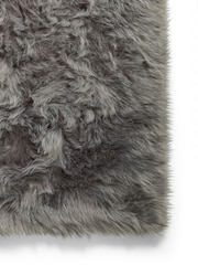 Think Rugs Grey Polar Plush Plain Shaggy Rug - Image 3 of 6
