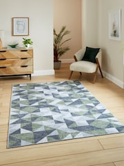 Think Rugs Green Coral H1057 Modern Geometric Rug - Image 1 of 6