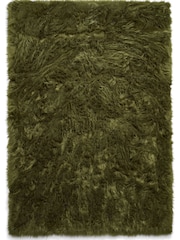 Think Rugs Olive Green Polar Plush Plain Shaggy Rug - Image 3 of 6