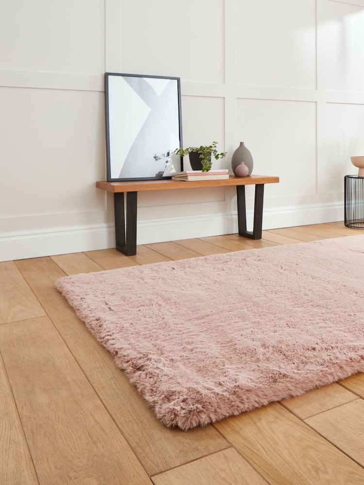 Think Rugs Rose Super Teddy Plain Shaggy Rug - Image 2 of 6