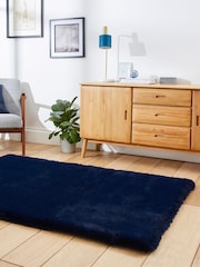 Think Rugs Navy Super Teddy Plain Shaggy Rug - Image 2 of 6