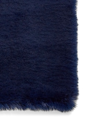 Think Rugs Navy Super Teddy Plain Shaggy Rug - Image 4 of 6