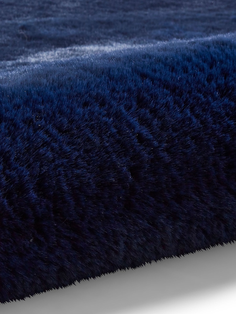 Think Rugs Navy Super Teddy Plain Shaggy Rug - Image 6 of 6