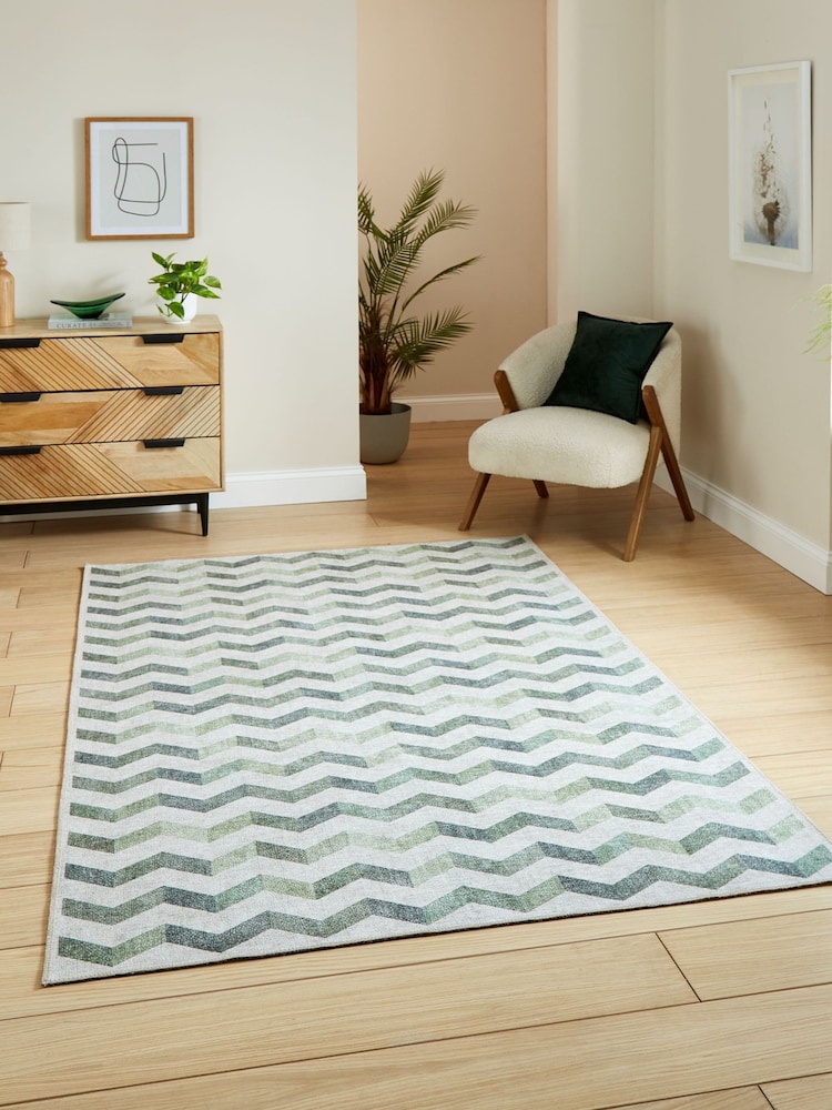 Think Rugs Green Coral H1059 Modern Geometric Rug - Image 1 of 6 Think Rugs Green Coral H1059 Modern Geometric Rug - Image 1 of 6