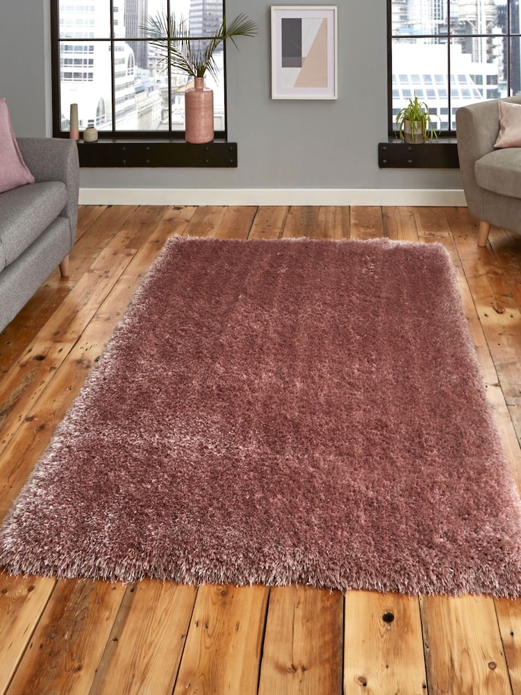 Think Rugs Rose Montana Plain Shaggy Rug - Image 1 of 6