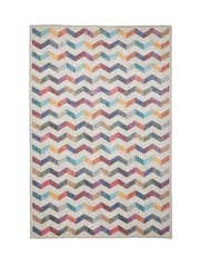 Think Rugs Multi Coral H1059 Modern Geometric Rug - Image 3 of 6