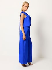 Star by Julien MacDonald Blue Tie Neck Jumpsuit - Image 2 of 5