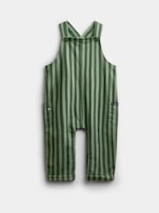 JoJo Maman Bébé Green Stripe 2-Piece Dungarees & Top Set - Image 4 of 6