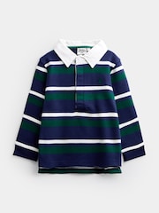 JoJo Maman Bébé Dark Green Stripe Rugby Top - Image 1 of 4