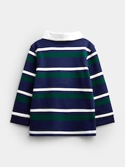 JoJo Maman Bébé Dark Green Stripe Rugby Top - Image 2 of 4