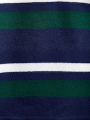JoJo Maman Bébé Dark Green Stripe Rugby Top - Image 4 of 4
