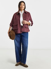 Simply Be Red Suedette Pocket Jacket - Image 1 of 4