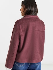 Simply Be Red Suedette Pocket Jacket - Image 3 of 4