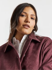 Simply Be Red Suedette Pocket Jacket - Image 4 of 4